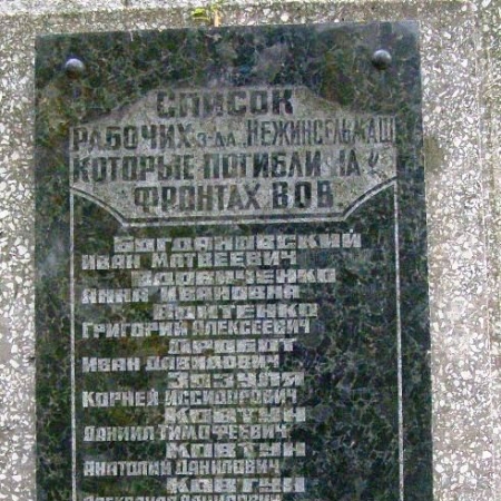 Памятный знак погибшим работникам завода "Нежинсельмаш"