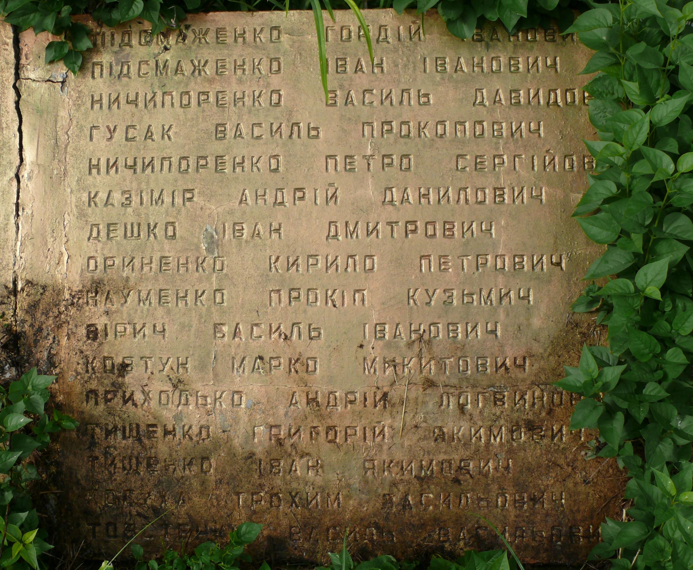 Памятник воинам-односельчанам в с. Ровы Вышгородского района