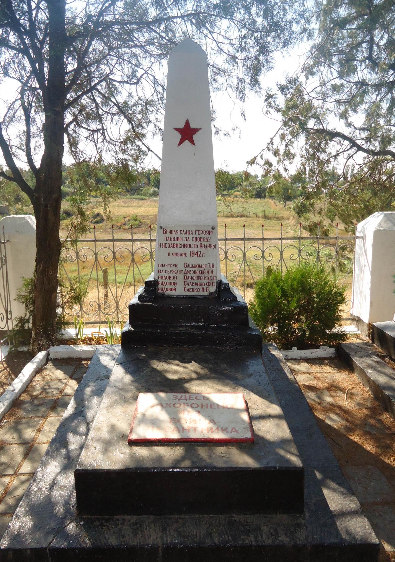 с. Насыпное (Насыпкой), братское воинское захоронение