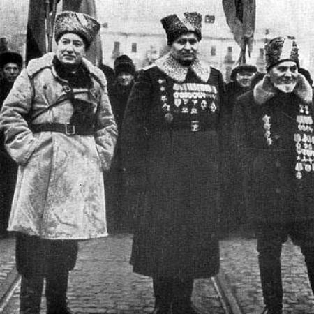 Партизанские командиры на параде в Киеве 24 декабря 1957 г.