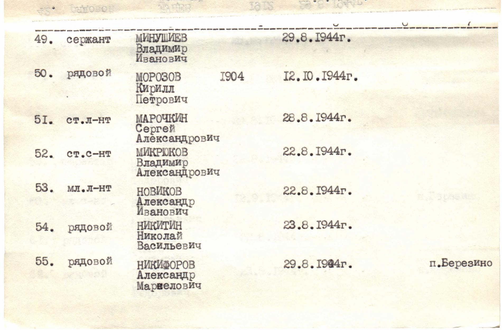 Братская могила в пгт. Березино Тарутинского района