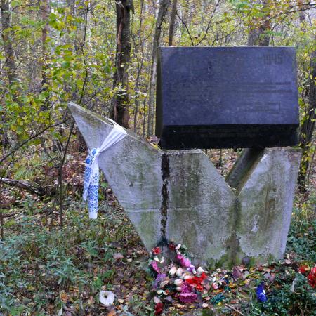 Памятный знак на месте гибели летчиков на х. Коцюбинский, Чернобыльская зона отчуждения
