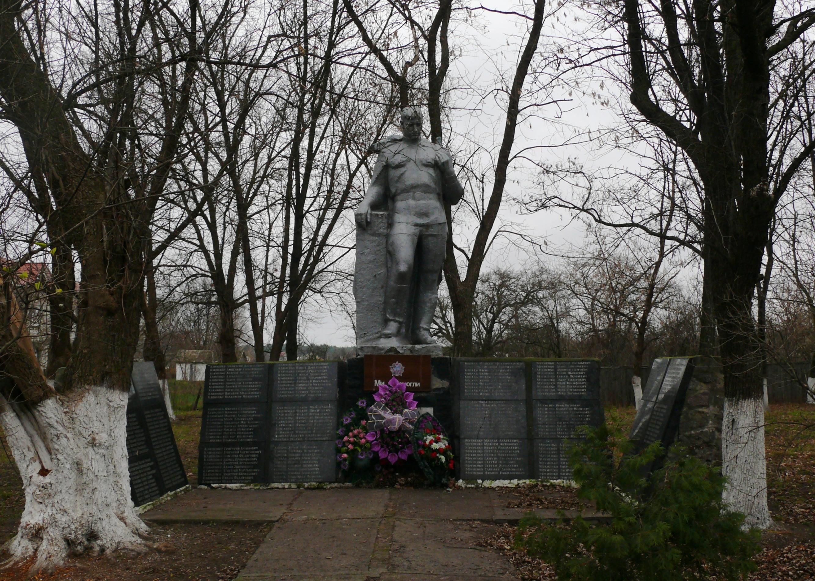 Памятник воинам-односельчанам у школы в с. Низшая Дубечня Вышгородского района