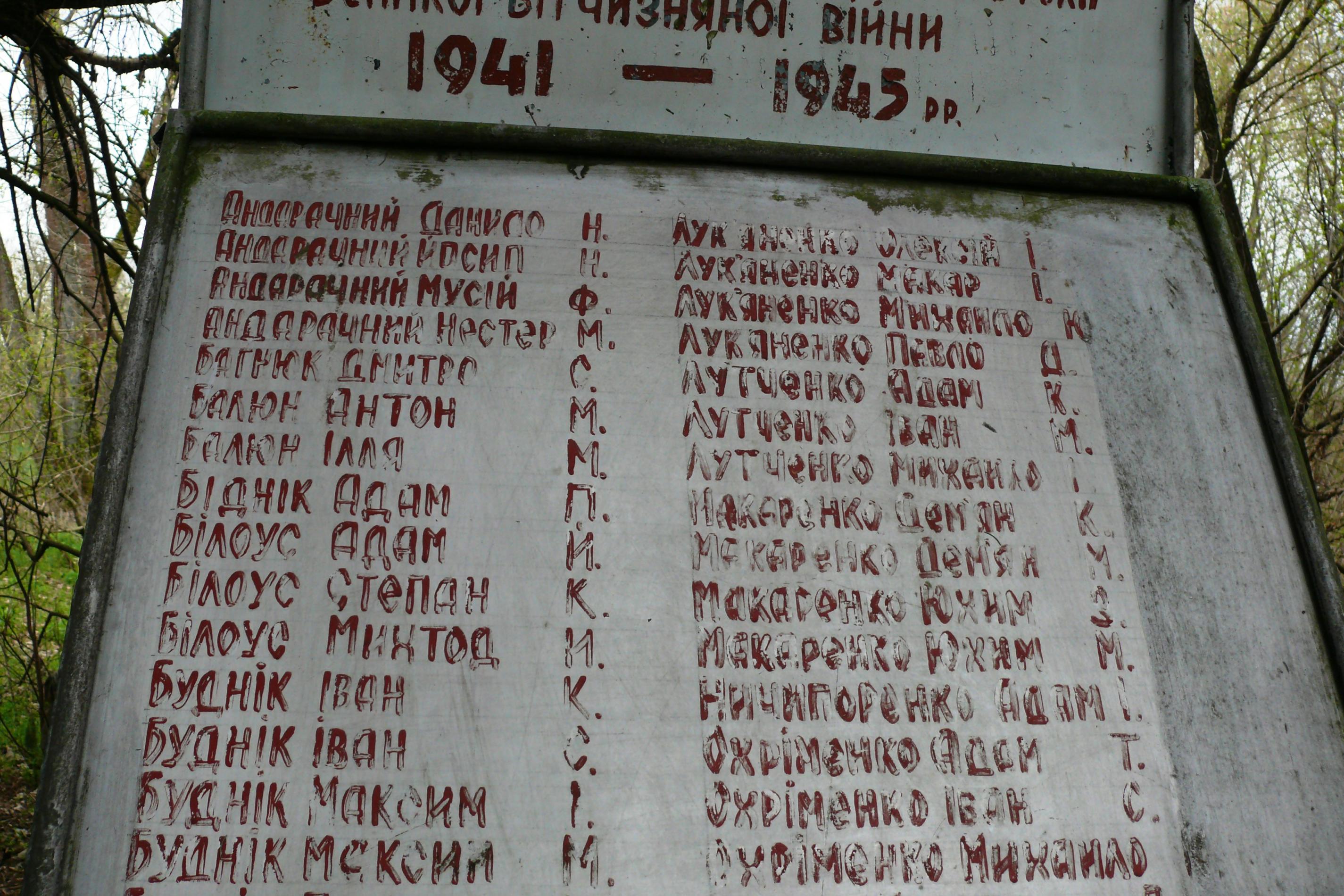 Братская могила в с. Старые Шепеличи