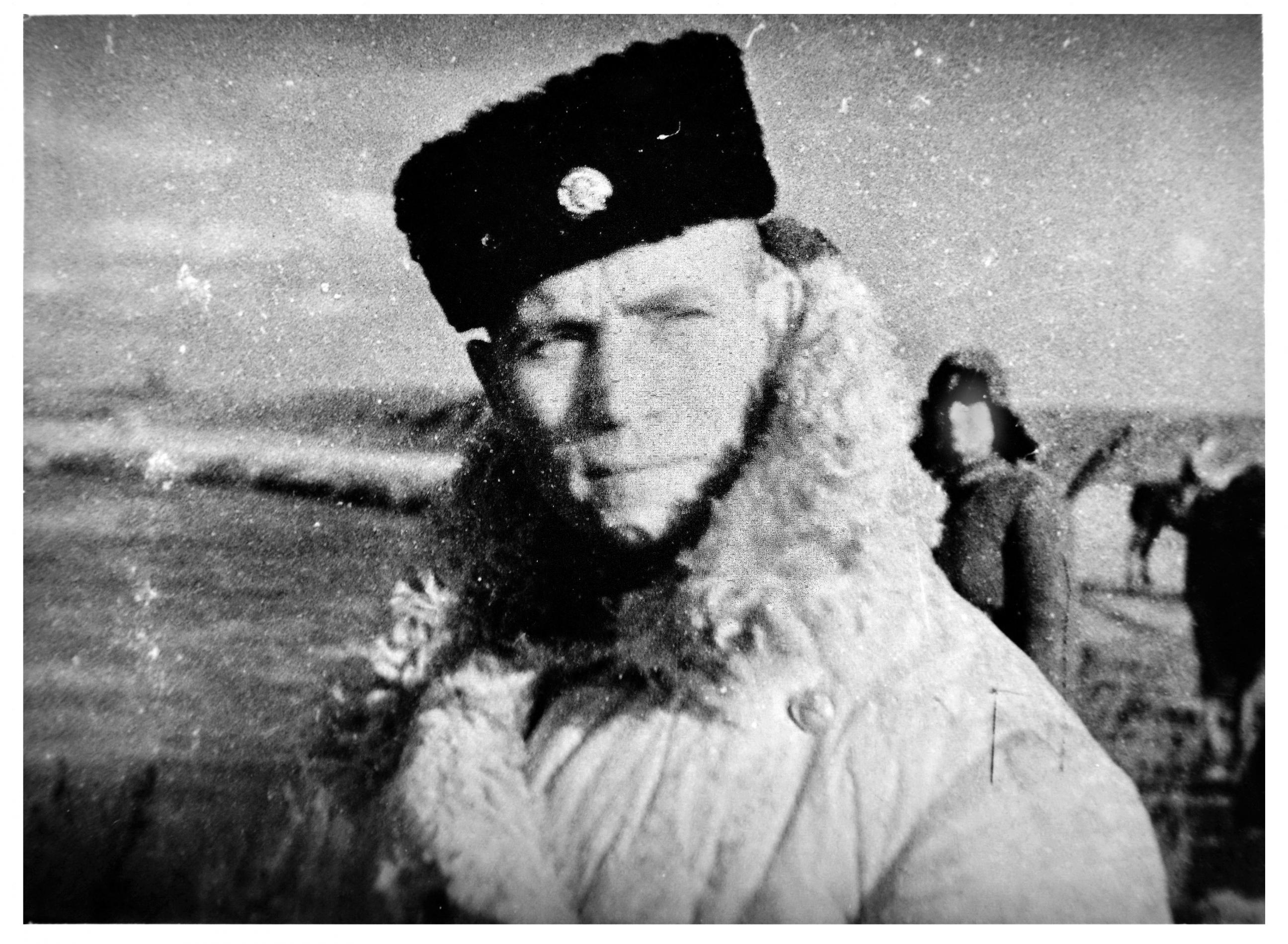 Михаил Иванович Наумов, командир кавалерийского партизанского соединения в Западном рейде, в местечке Торговица Ровенской обл. 5 февраля 1944 г. 