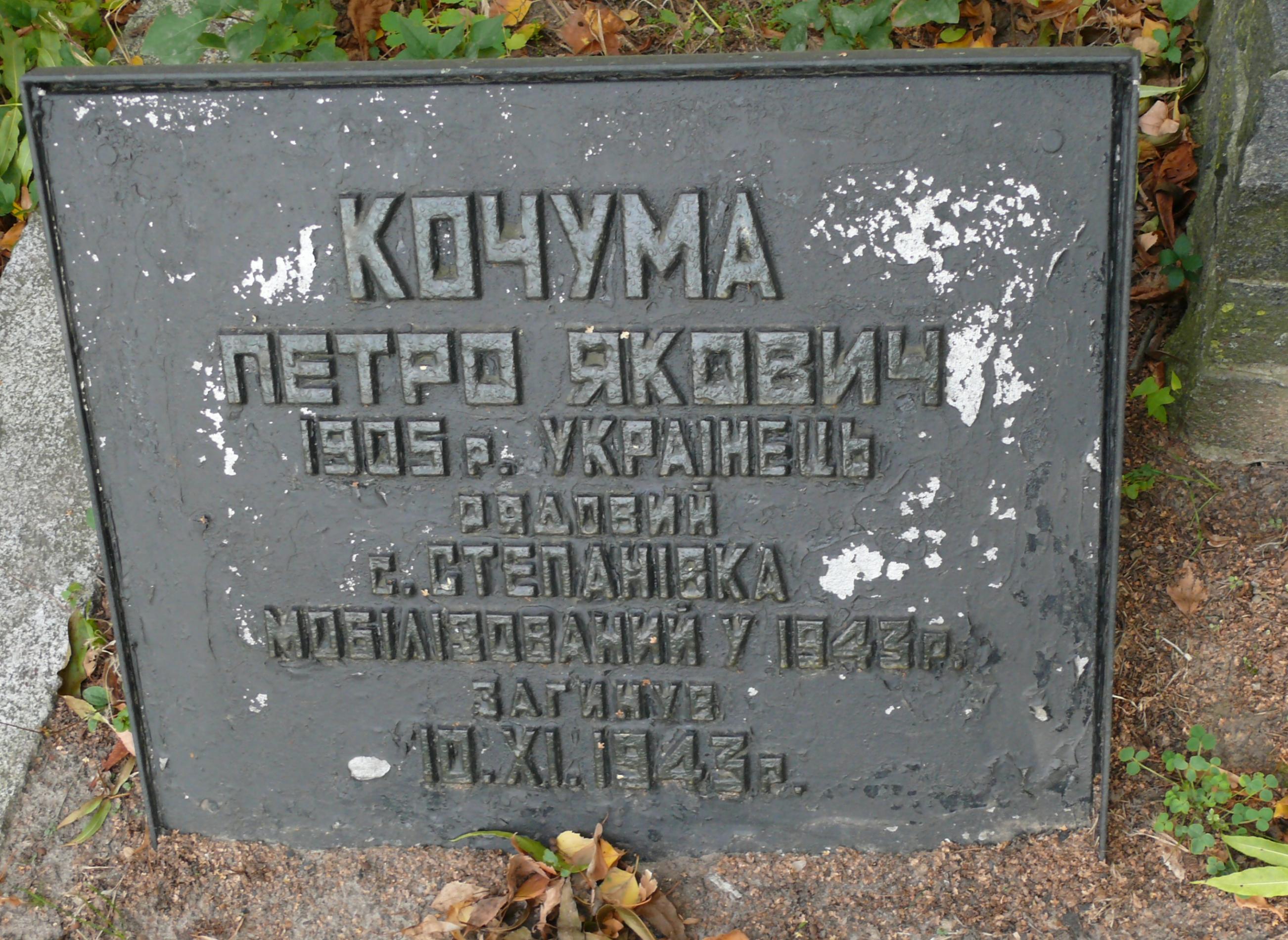 Братская могила в центре с. Григоровка Каневского района