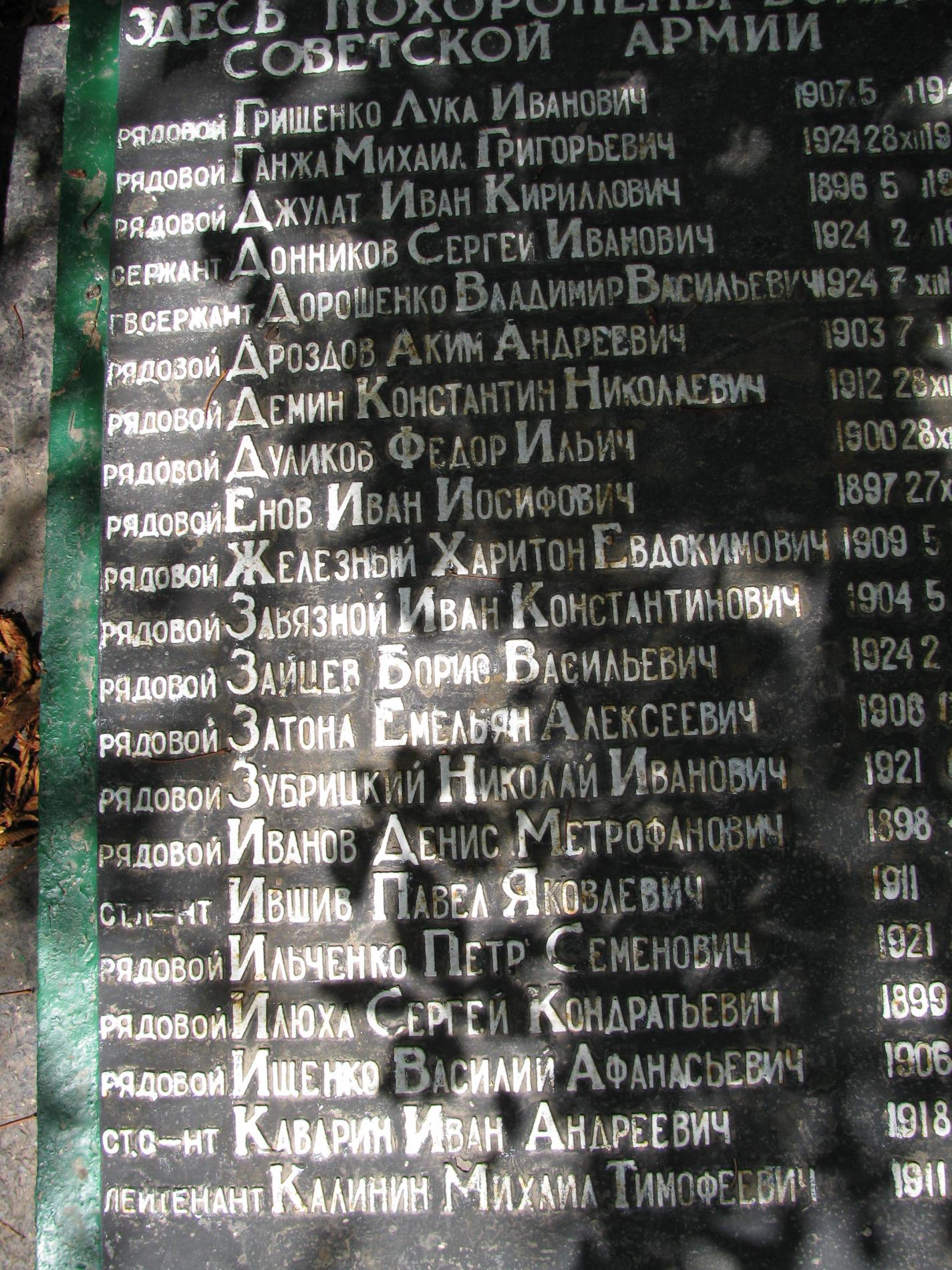 Братская могила в с. Субботцы Знаменского района