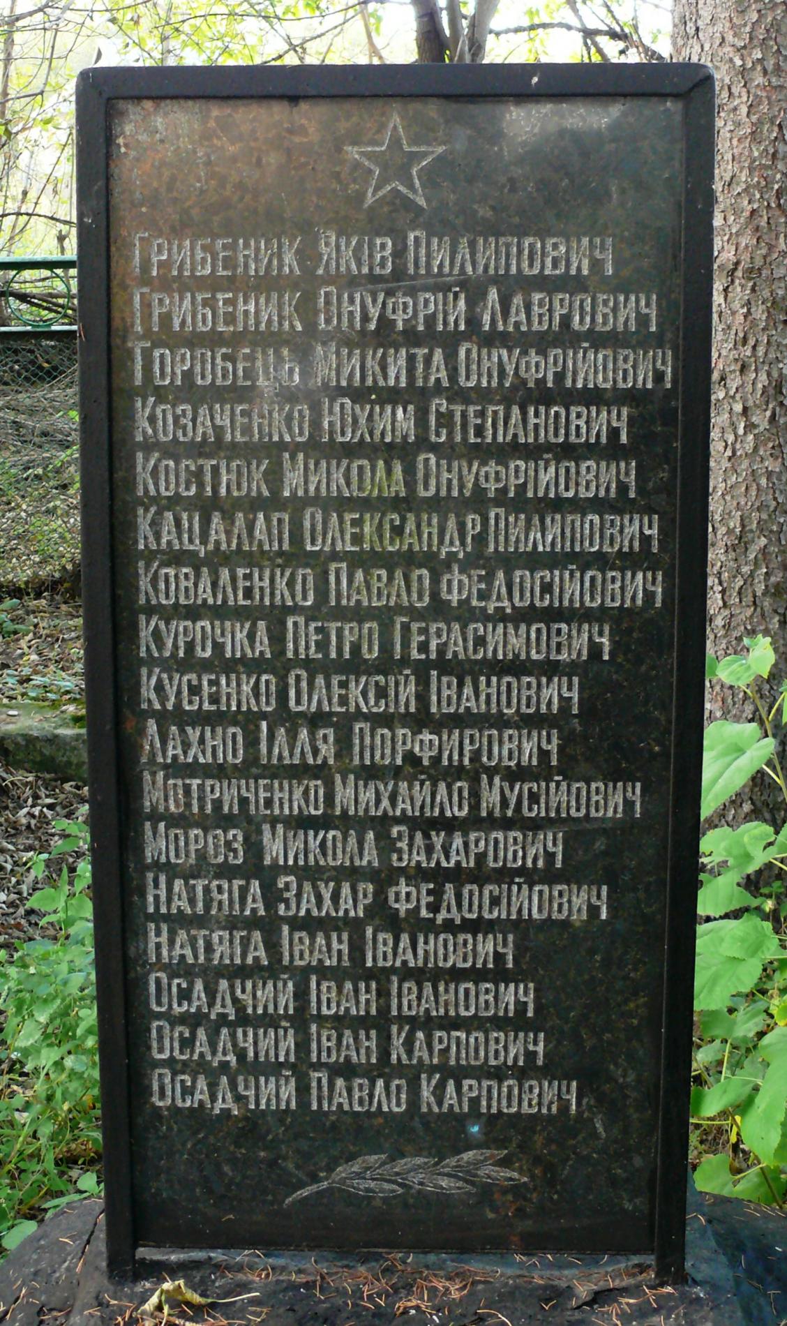 Памятник воинам-землякам в с. Трощин Каневского района