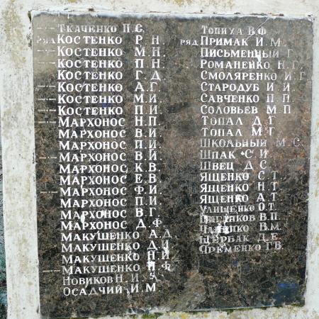 Мемориальные плиты односельчанам в с. Мощун Киево-Святошинского района