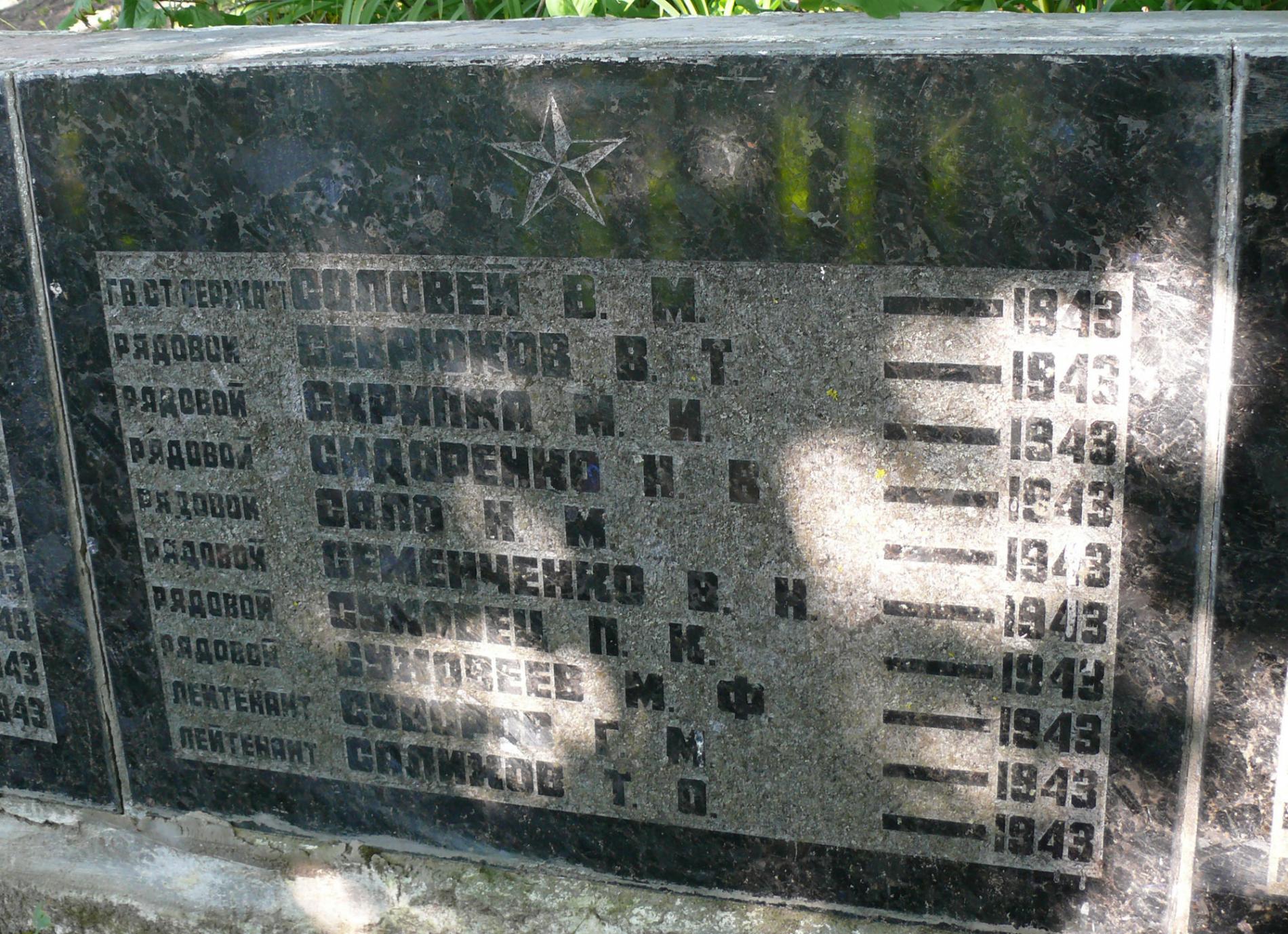 Братская могила в селе Сычовка Вышгородского района