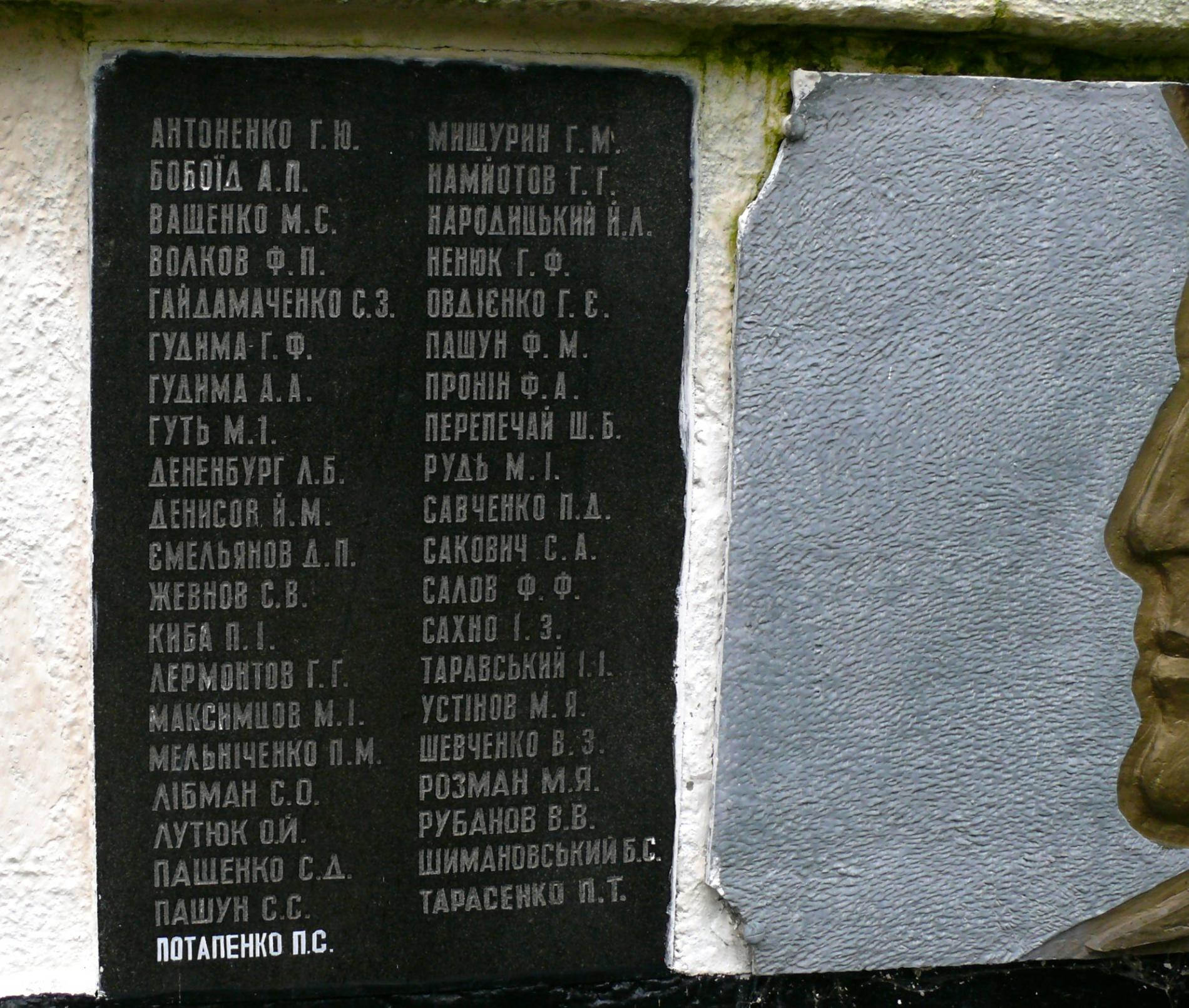 Памятник воинам-землякам в Парке Славы г. Чернобыль