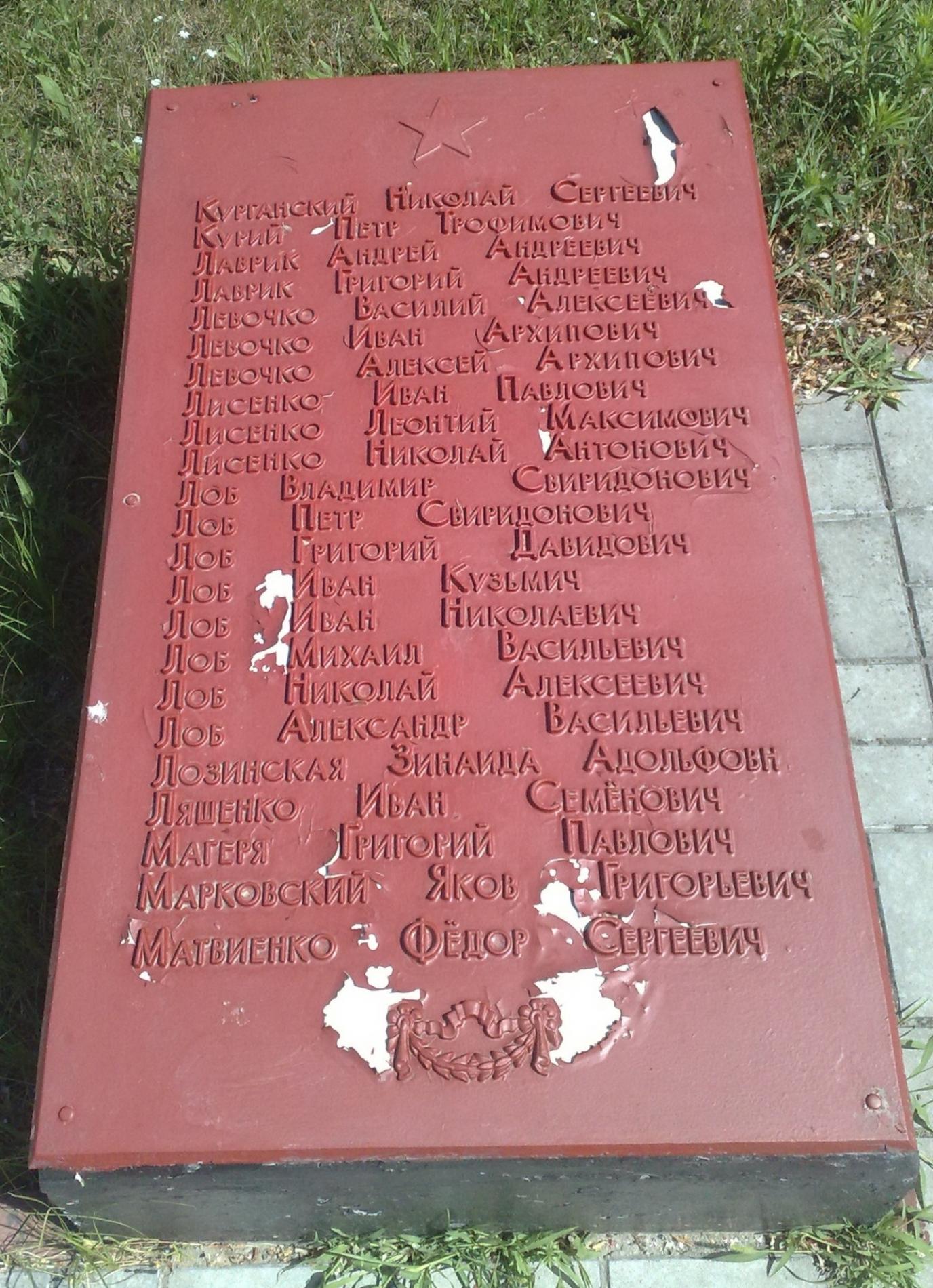 Памятник воинам-односельчанам в с. Каменные Потоки Кременчугского района
