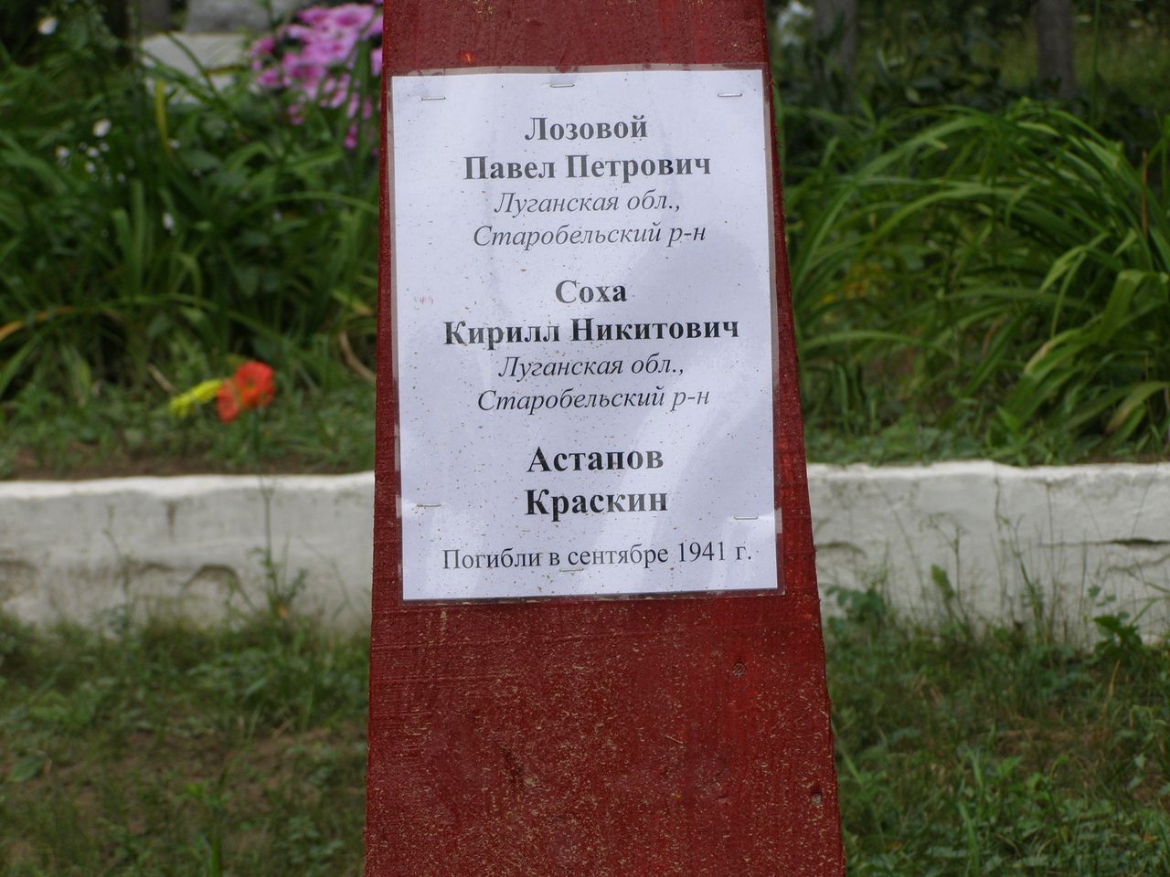 с. Андреевка Черниговского района Черниговской области, Братская могила Воинов ВОВ