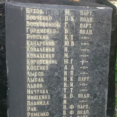 Братская могила подпольщиков и партизан в городском парке г. Смела