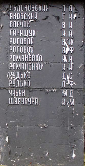 Мемориальные плиты в с. Курень Бахмачского района