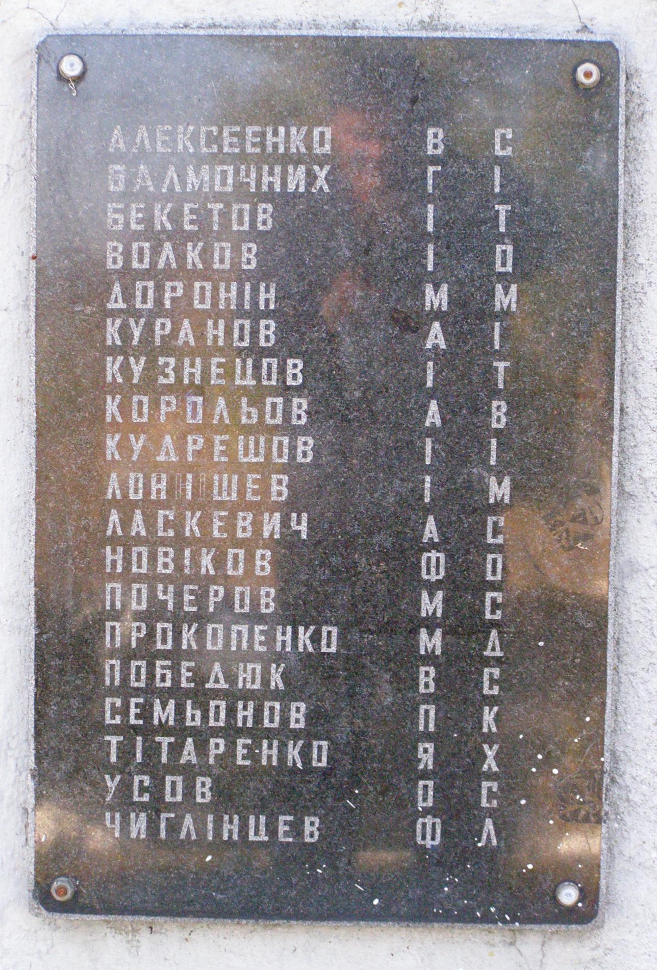 Братская могила в с. Червоная Слобода Черкасского района