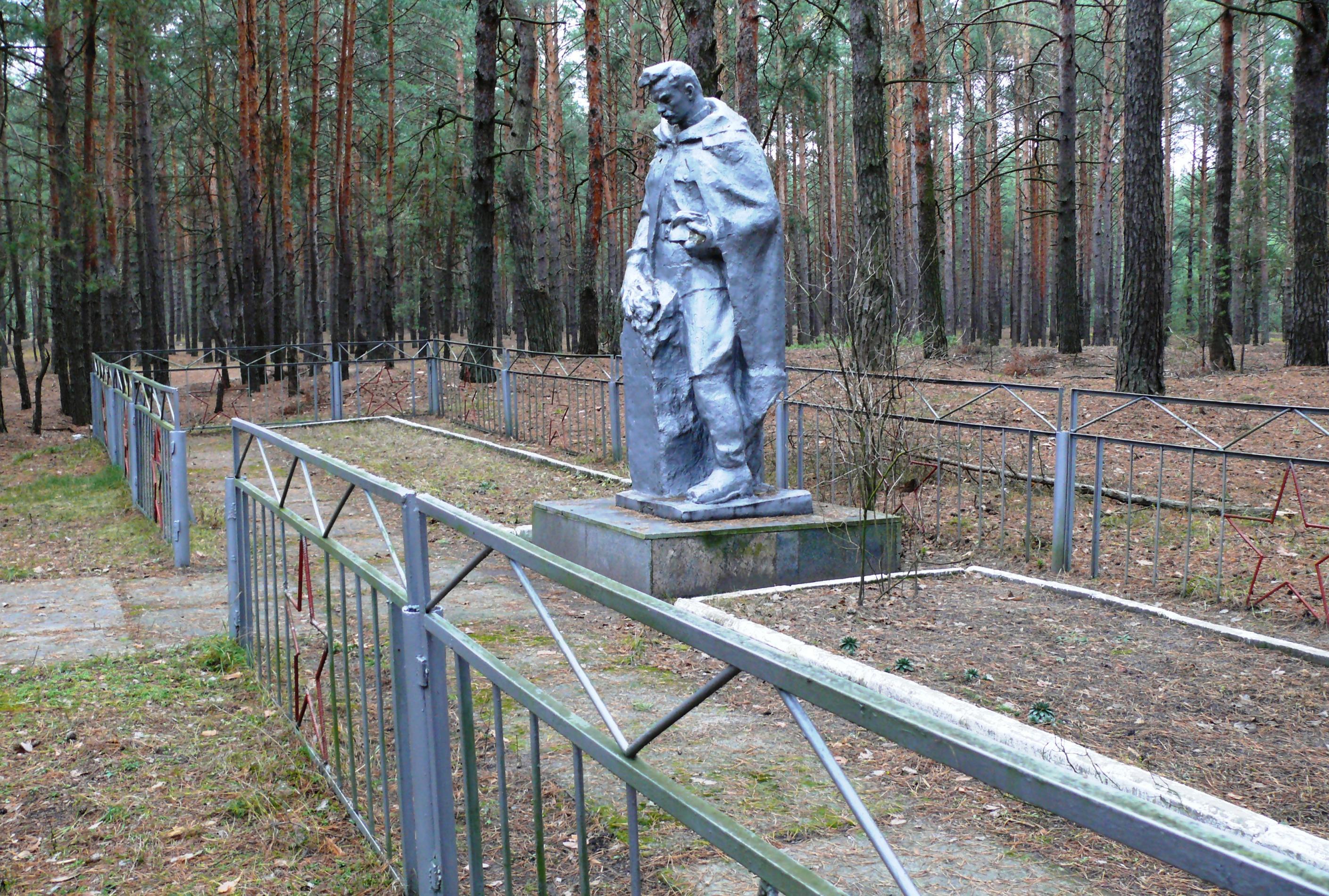 Братская могила в лесу за фермой в с. Низшая Дубечня Вышгородского района