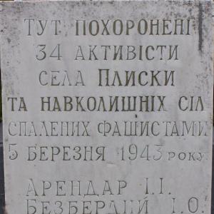 Братская могила на кладбище с. Плиски Борзнянского района