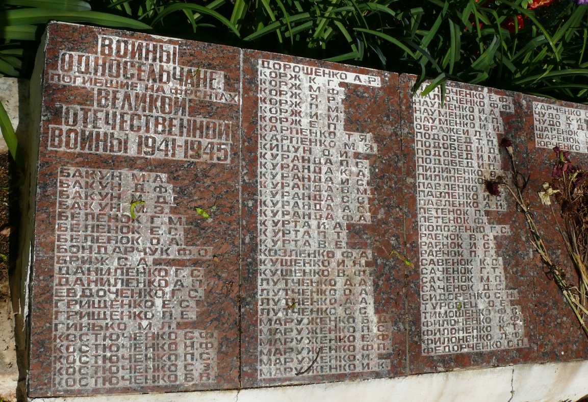 Памятник односельчанам в с. Копачи, май 2013 г.