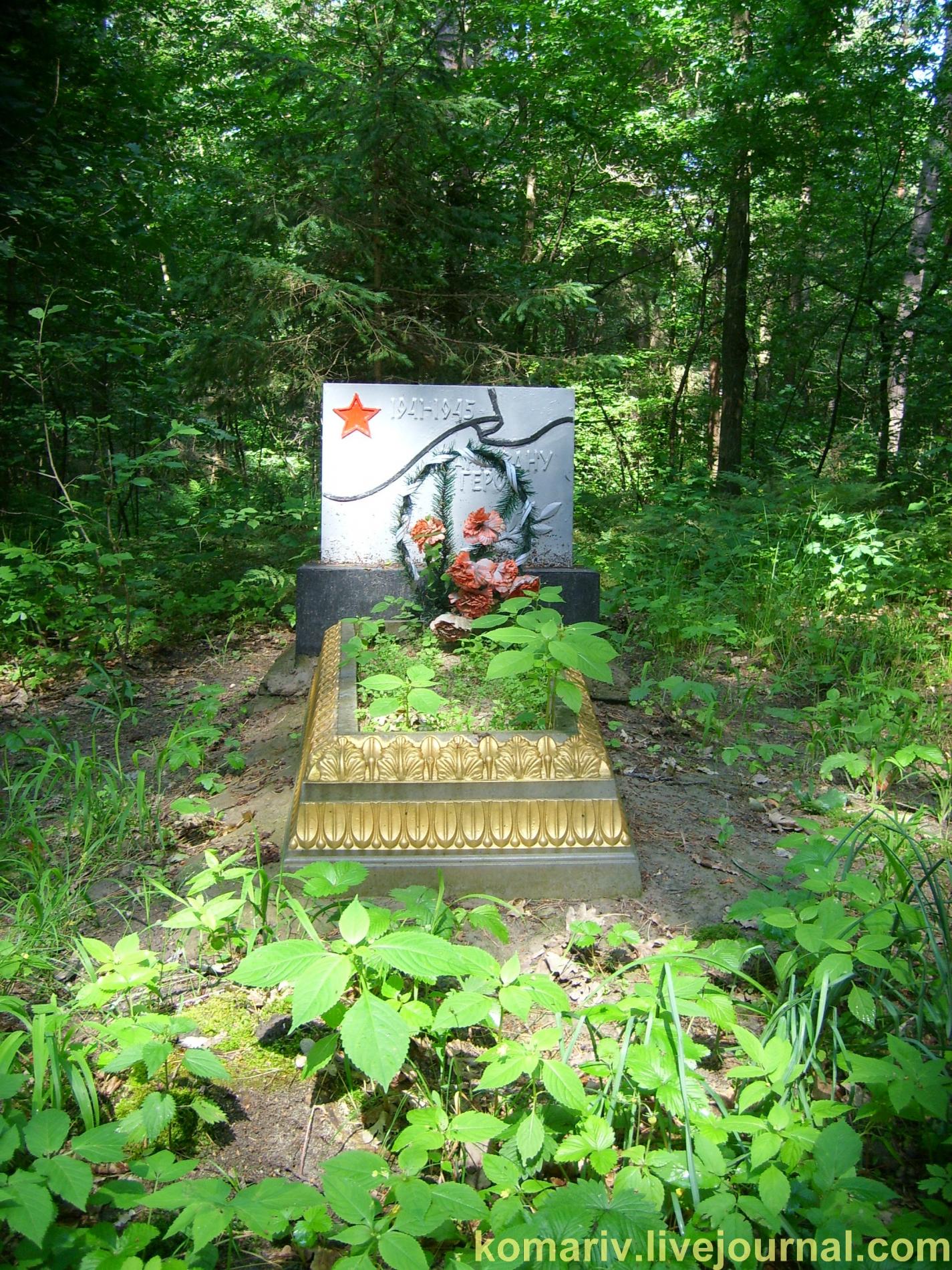 Одиночная могила партизана в Корделевском лесу