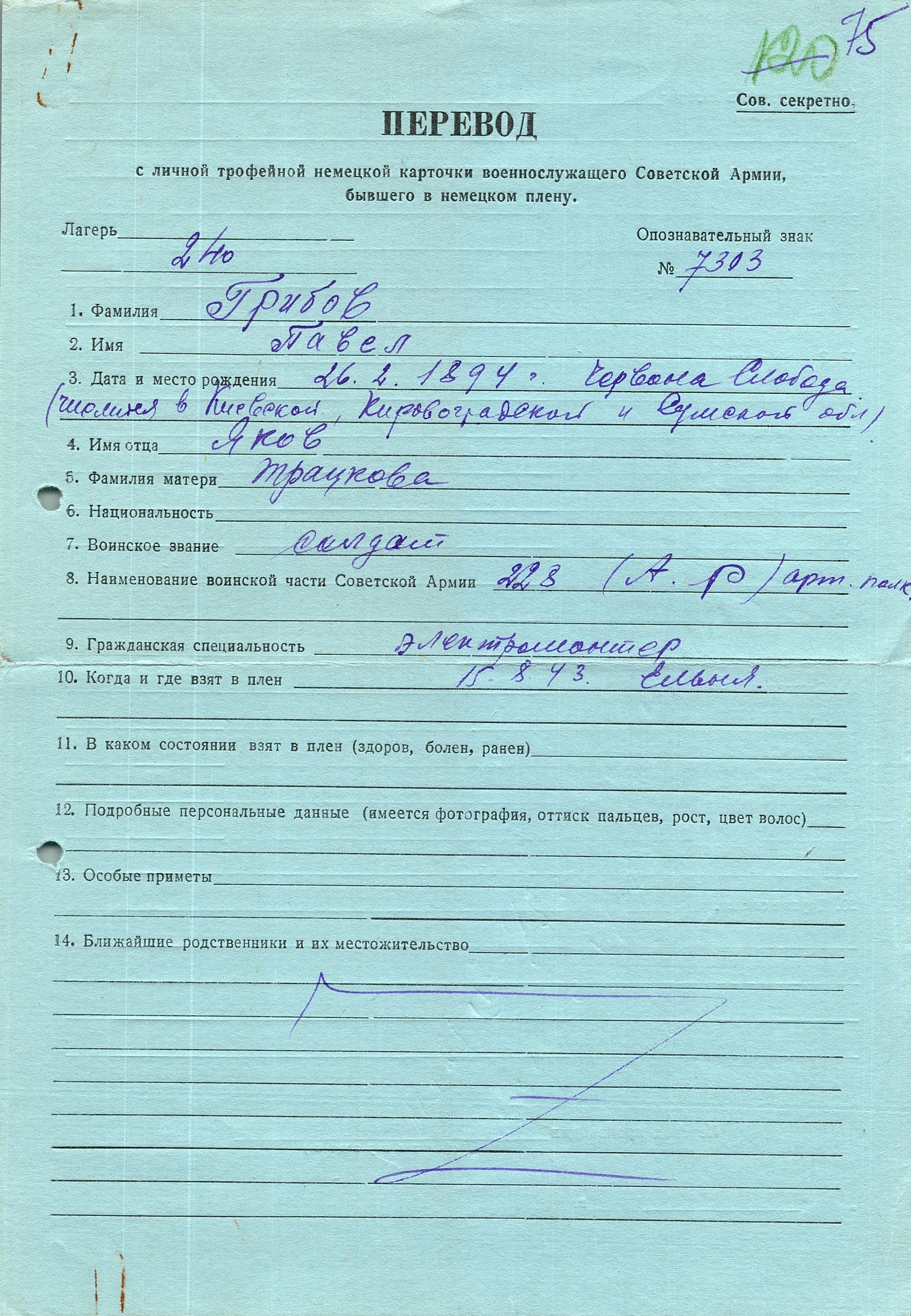 Грибов Павел Яковлевич