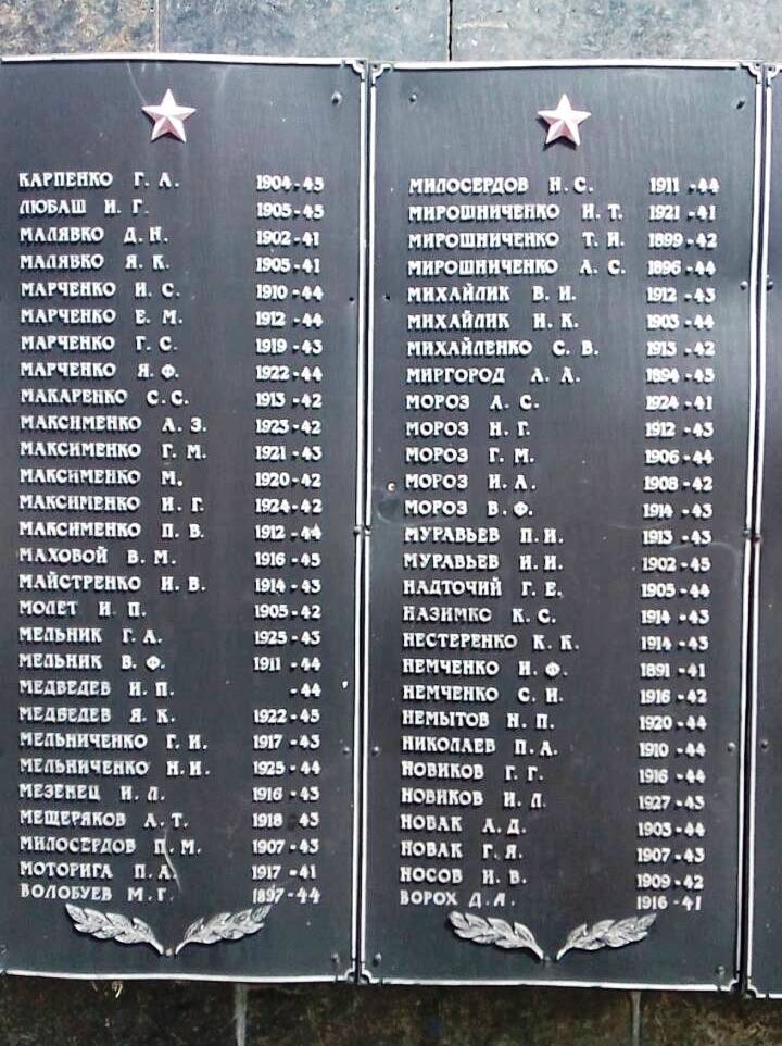 Памятник односельчанам в пгт Новотроицкое Херсонской обл.