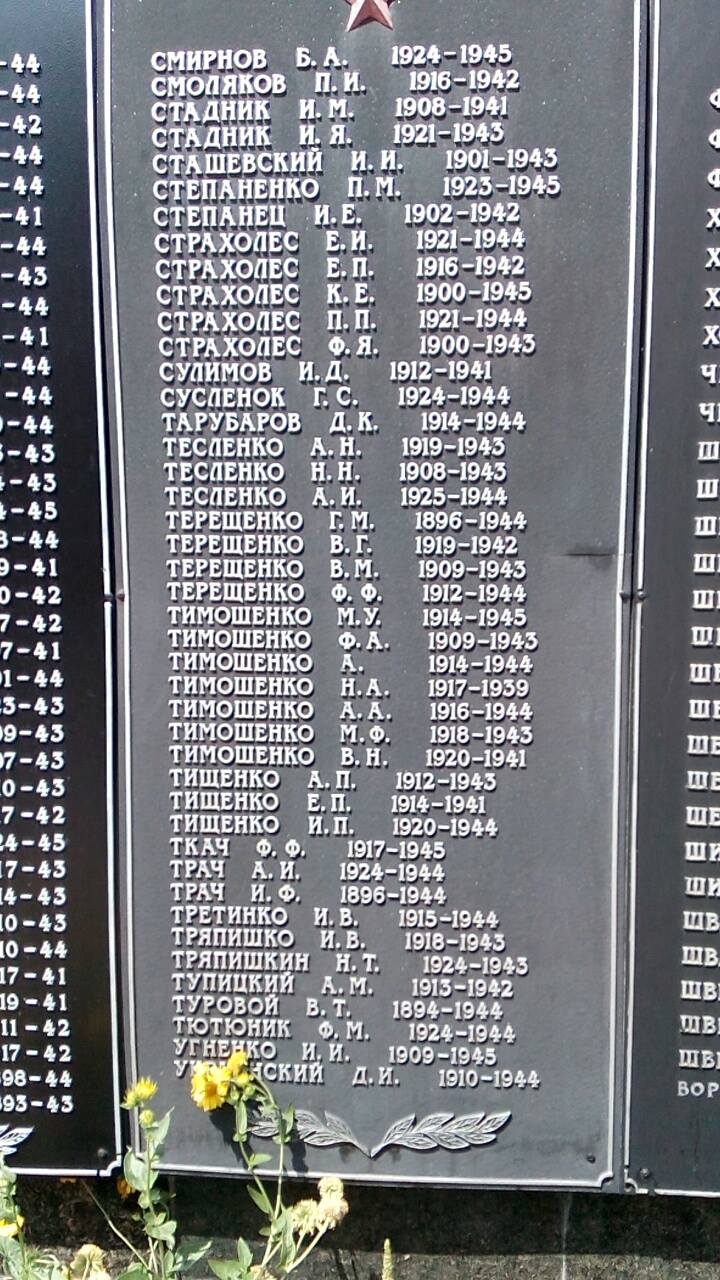 Памятник односельчанам в пгт Новотроицкое Херсонской обл.