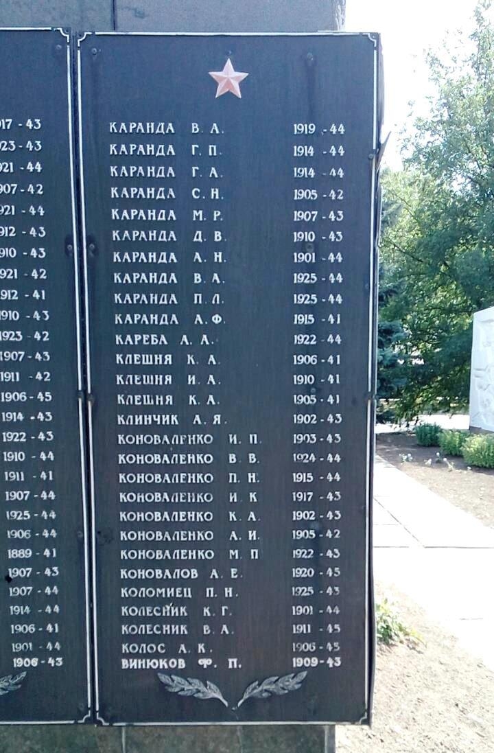 Памятник односельчанам в пгт Новотроицкое Херсонской обл.