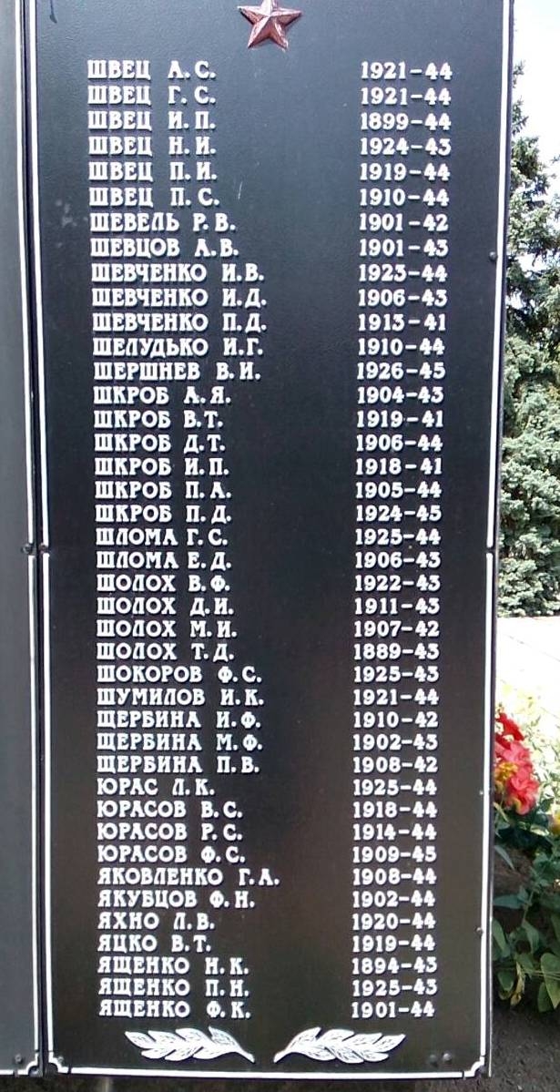 Памятник односельчанам в пгт Новотроицкое Херсонской обл.