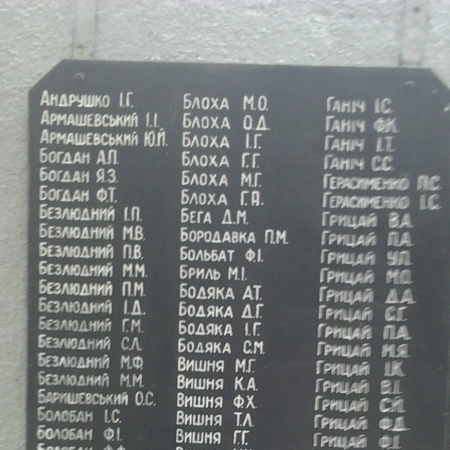 Памятник односельчанам в с. Оленовка Борзнянского района