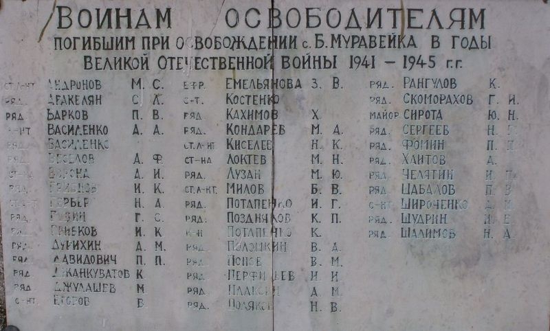 Братская могила в с. Бакланова Муравейка Куликовского района