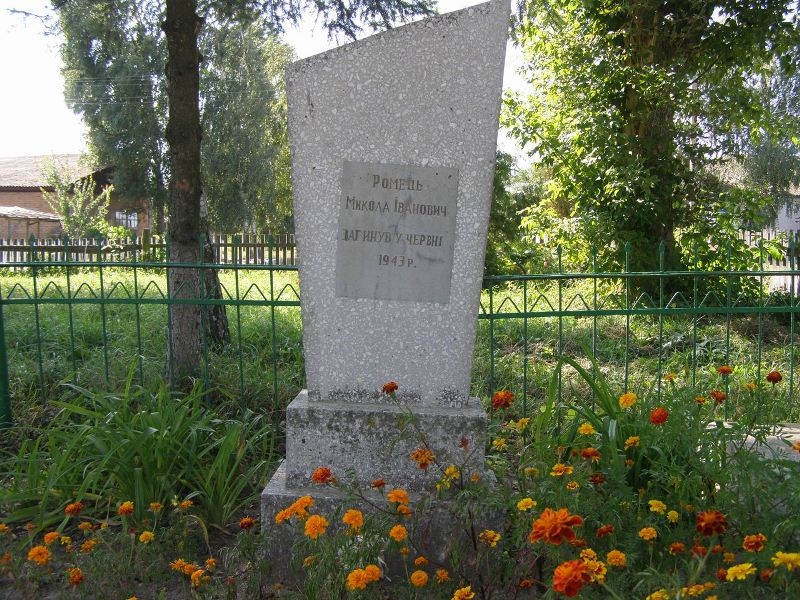 Могила Николая Ромец в с. Дремайловка Куликовского района