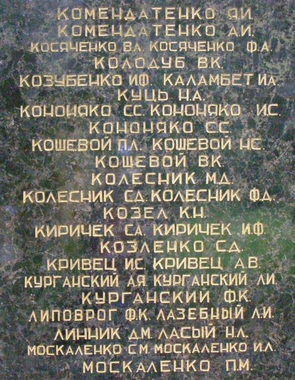 Памятный знак погибшим работникам колхоза им. Фрунзе