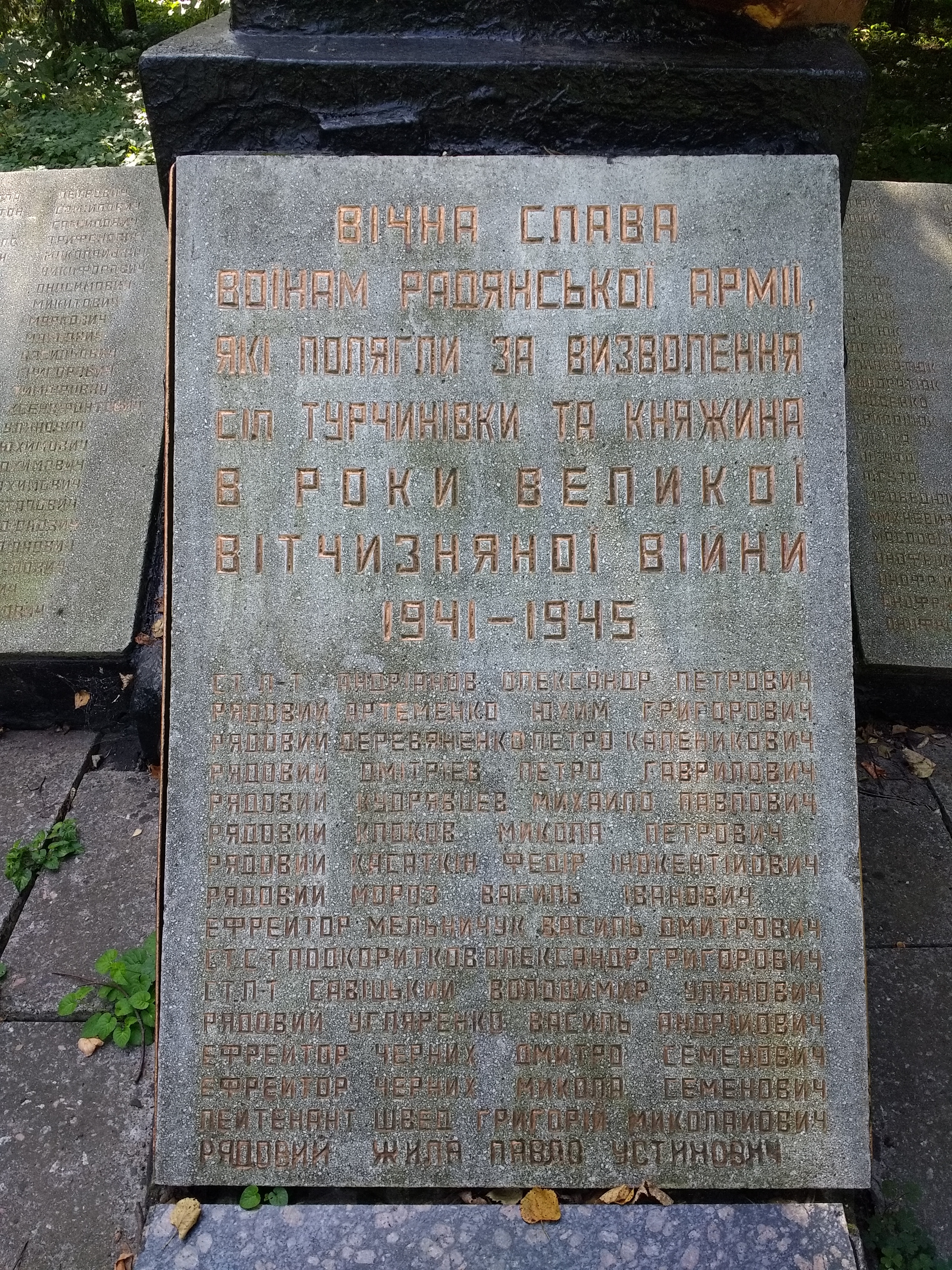 Братская могила в с. Турчиновка Чудновского района