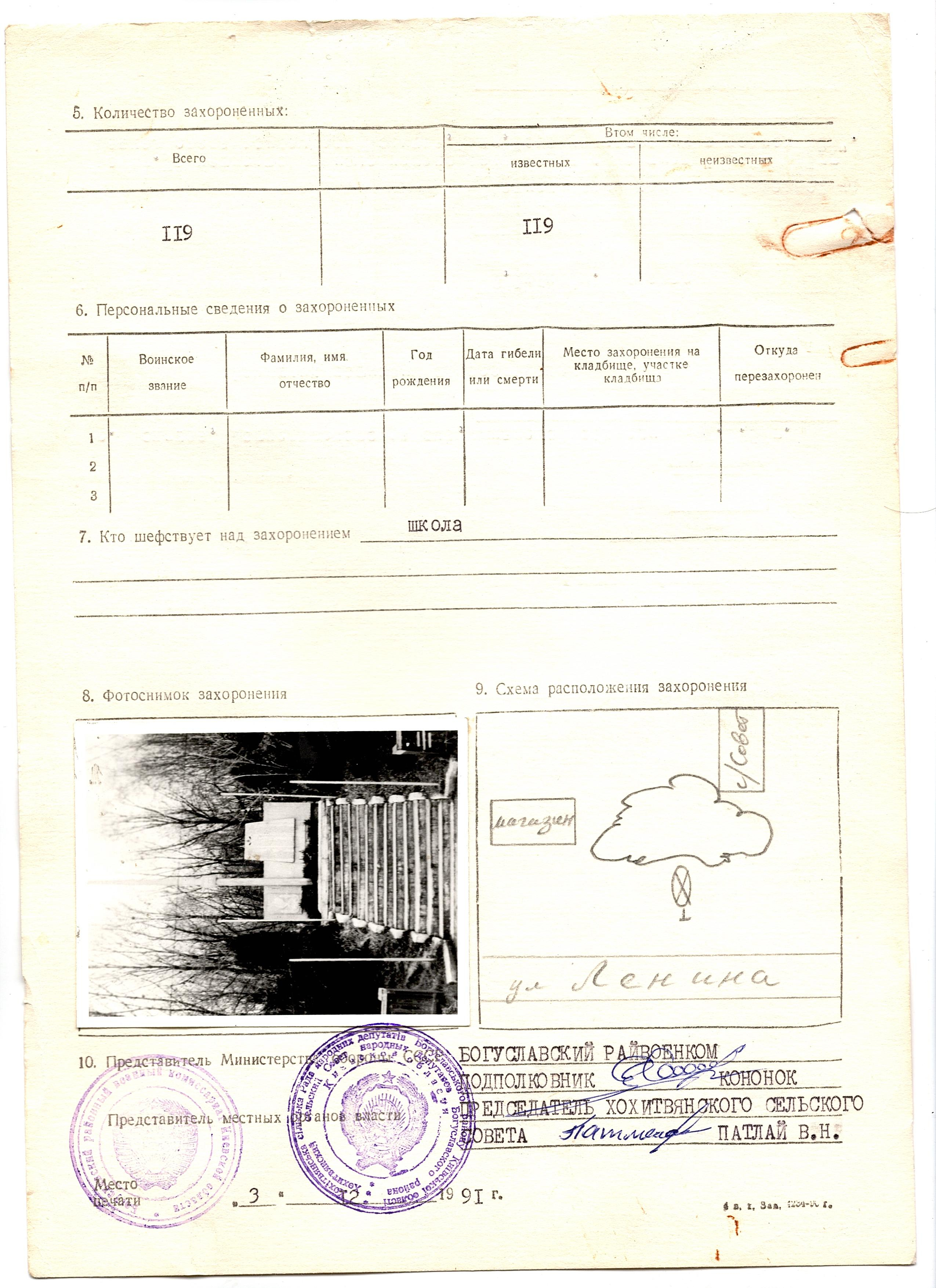 Памятник воинам-односельчанам в с. Хохитва Богуславского района