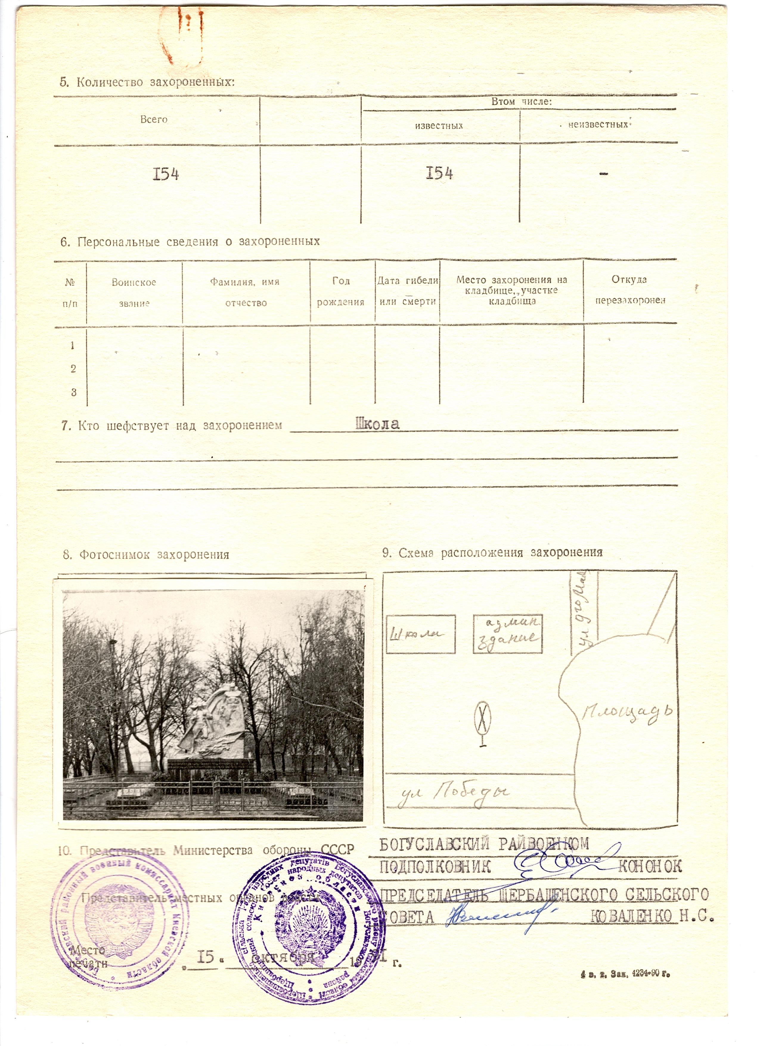 Памятник в честь воинов-односельчан в с. Щербашенцы Богуславского района