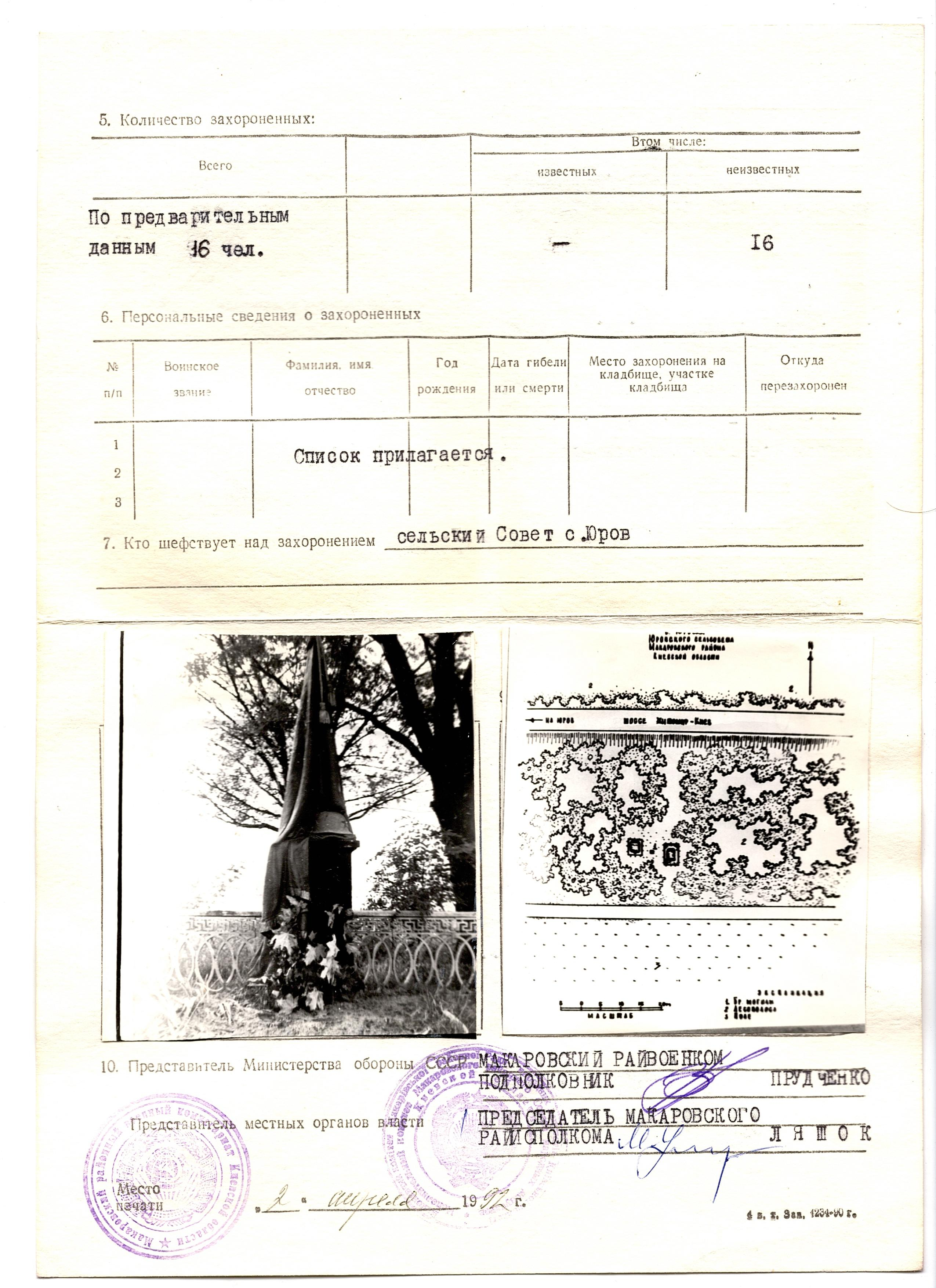 Братская могила в с. Юров Макаровского района