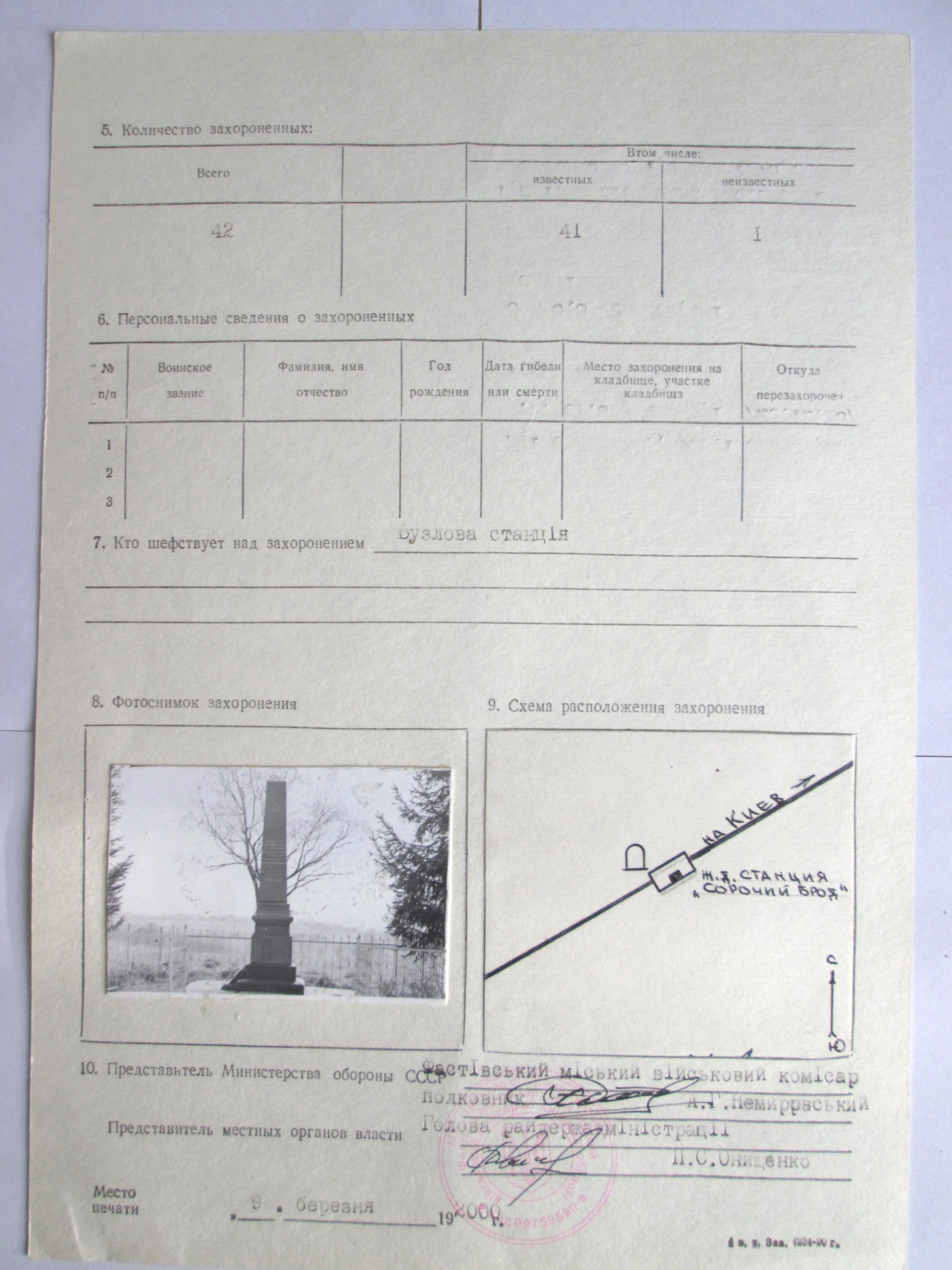 Братская могила в с. Сорочий Брод Фастовского района
