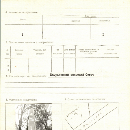 Могила неизвестного солдата на кладбище на ул. Школьной в с. Шамраевка