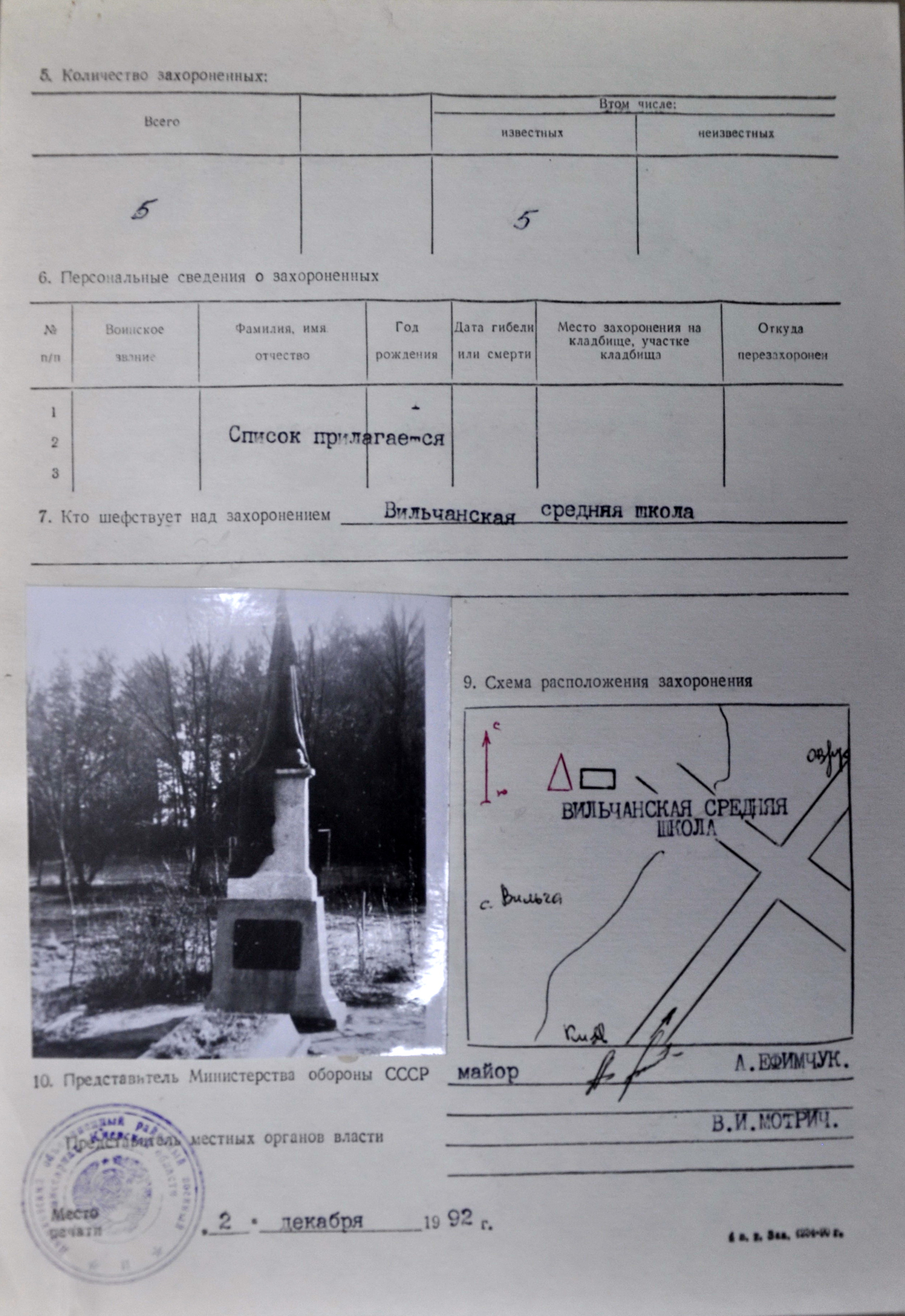 Братская могила возле школы в пгт Вильча Полесского района