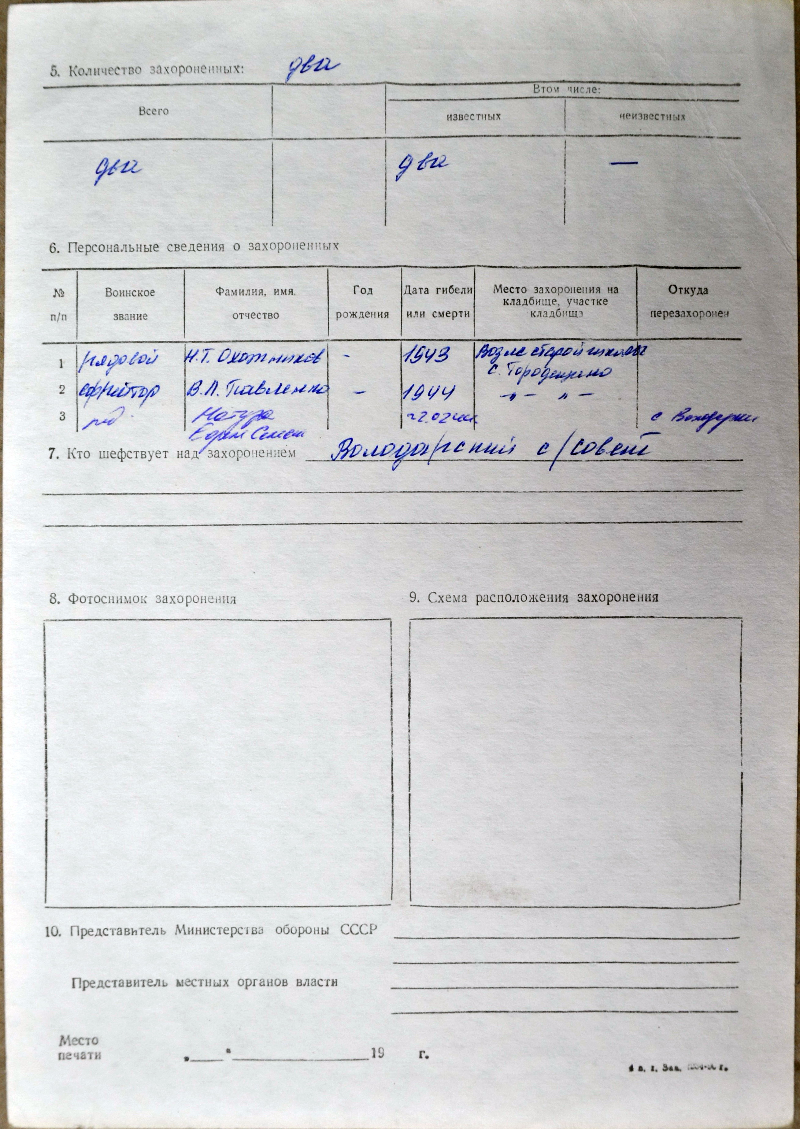 Братская могила на центральной улице с. Городещино Полесского района
