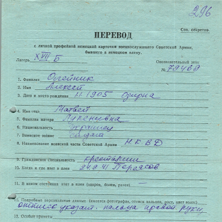 Олейник Алексей Матвеевич