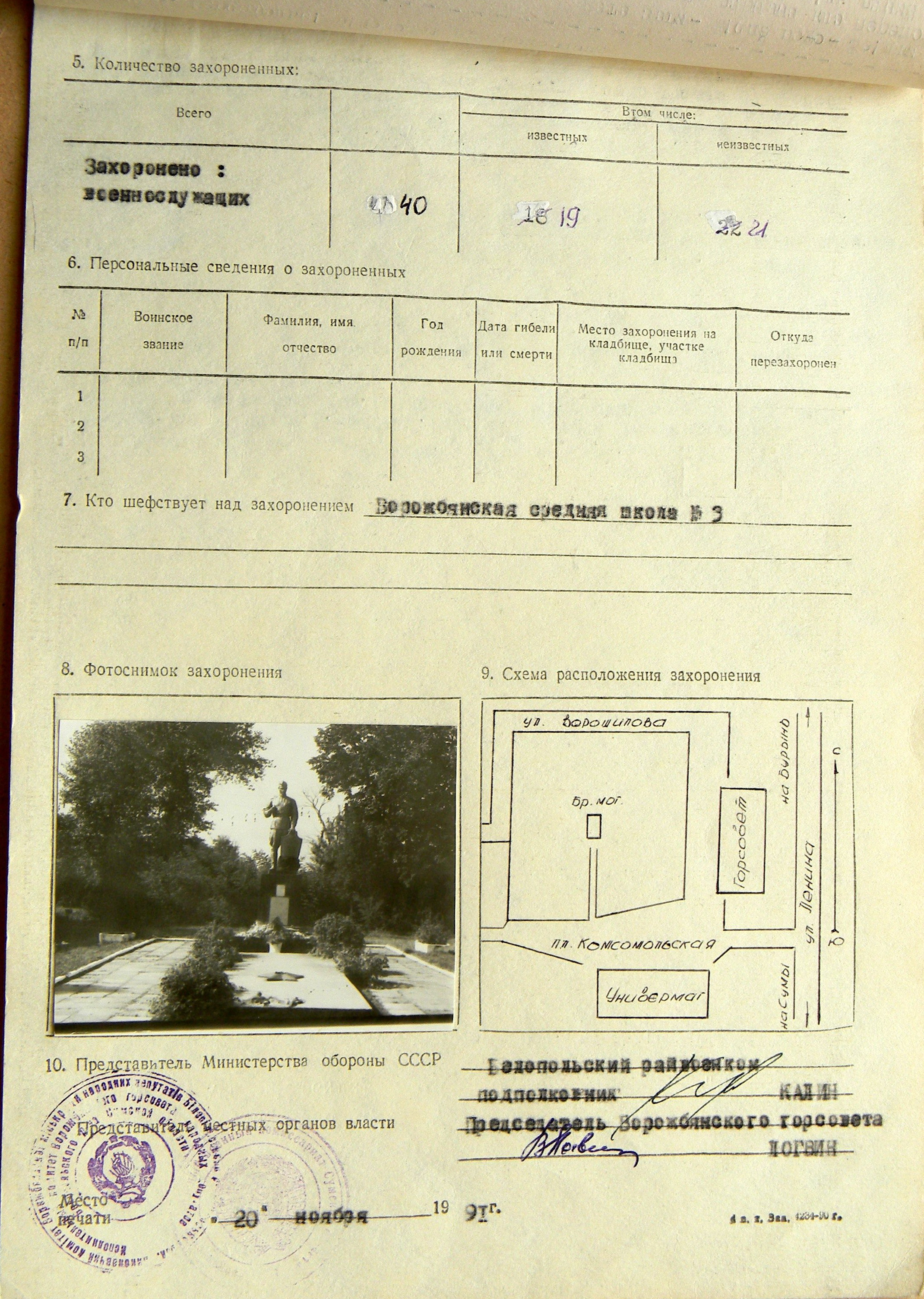 Братская могила в центре г. Ворожба 