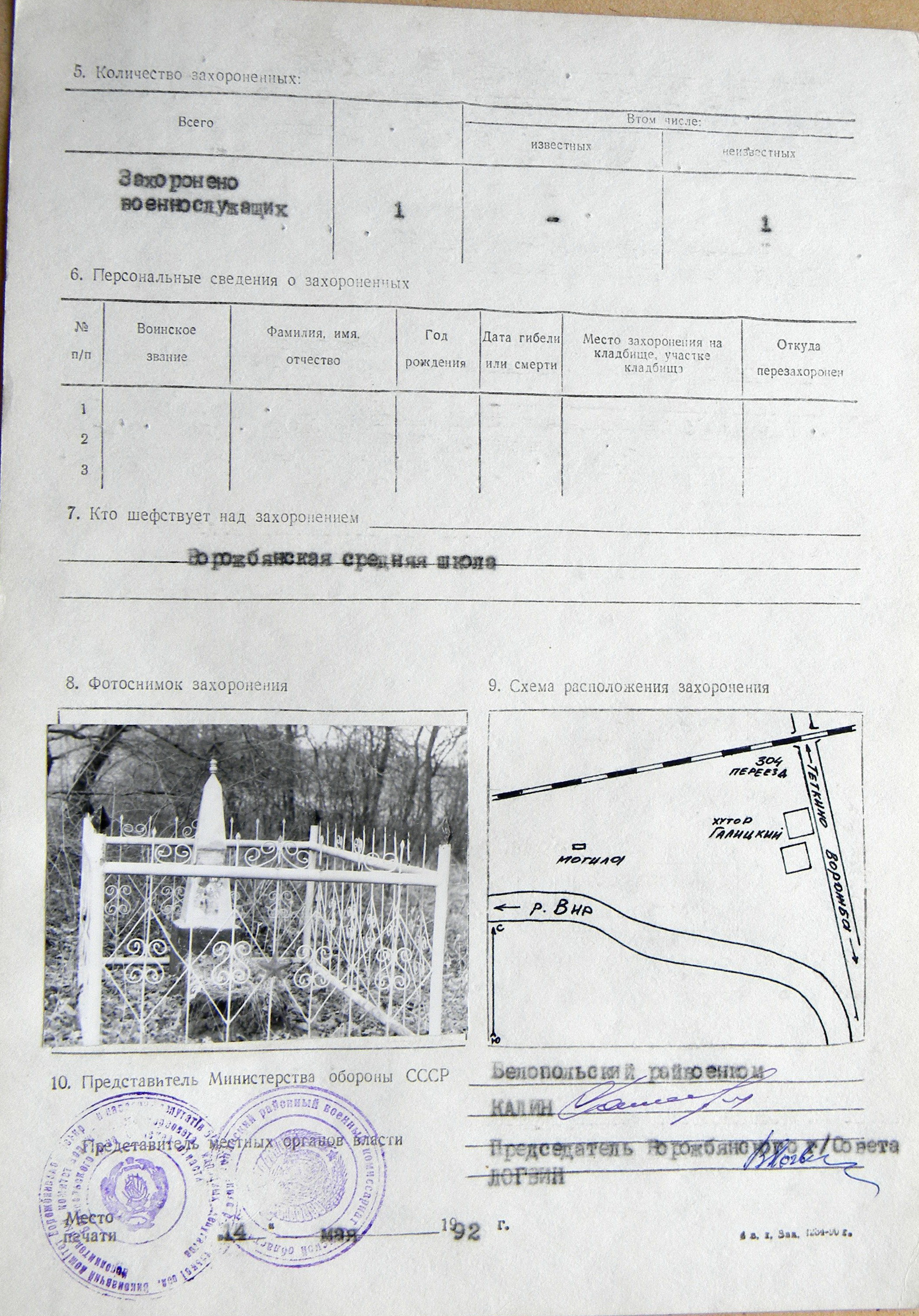 Могила неизвестного солдата в г. Ворожба