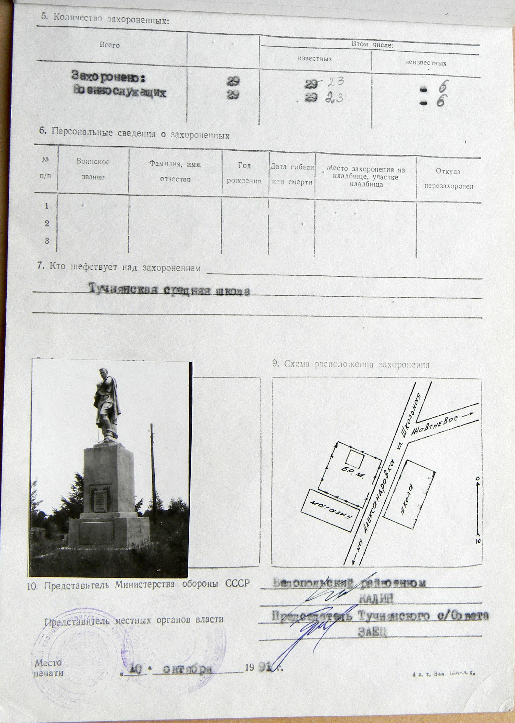 Братская могила в с. Тучное