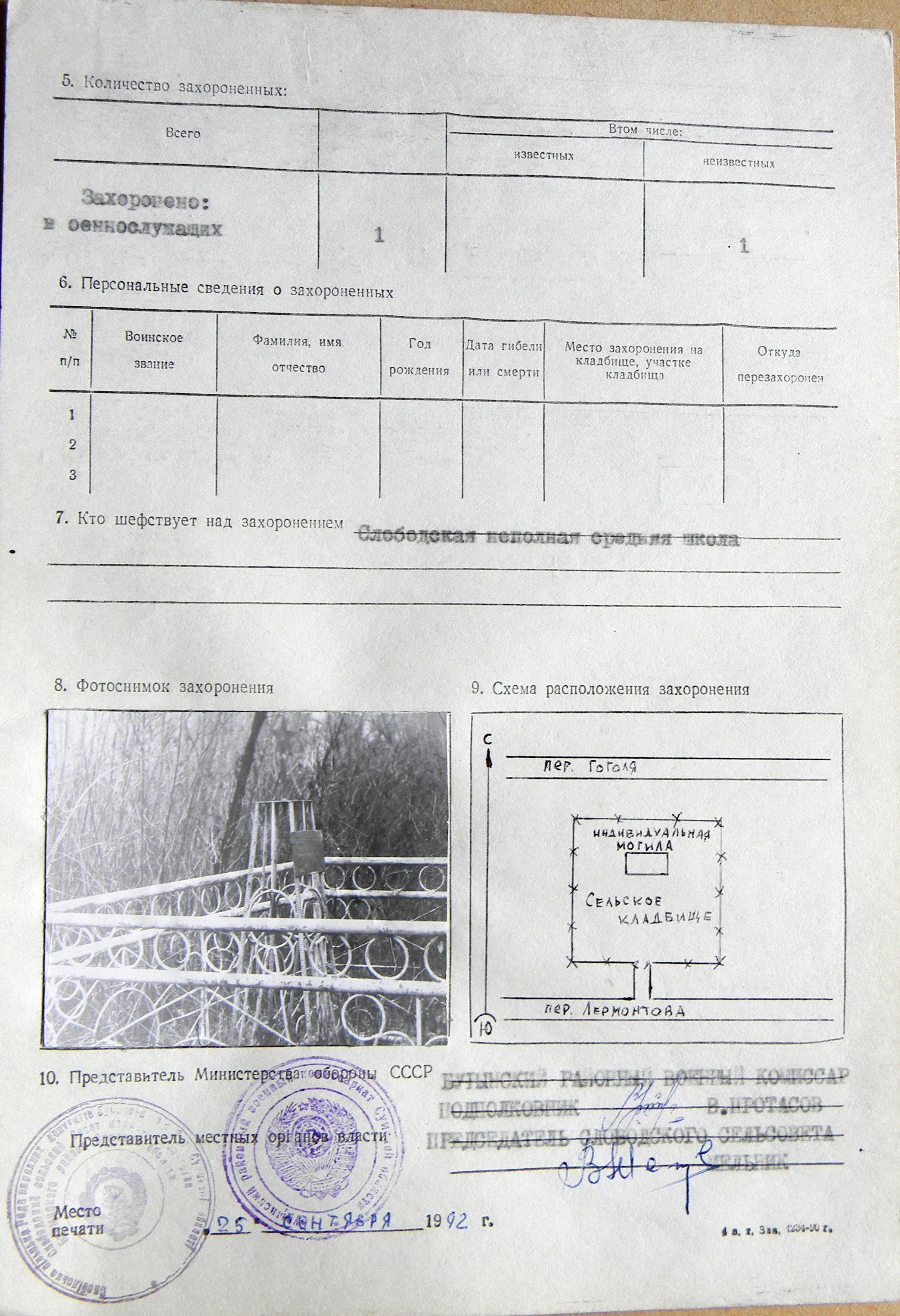 Могила неизвестного солдата в с. Слобода 