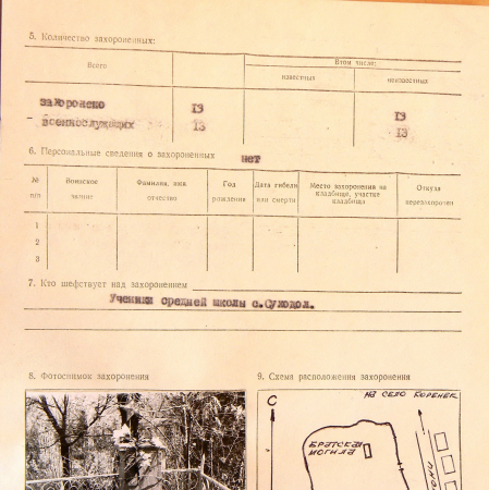 Братская могила на кладбище в с. Суходол 