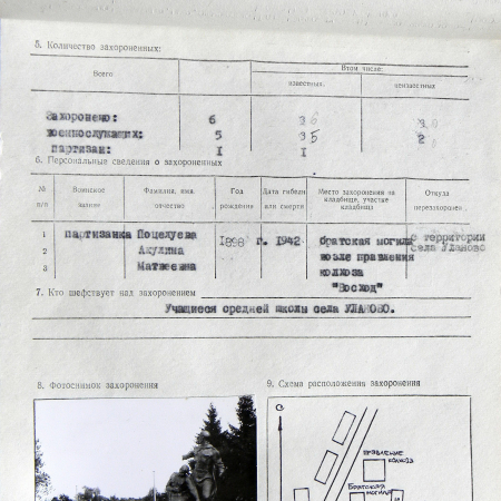 Братская могила в центре с. Уланово