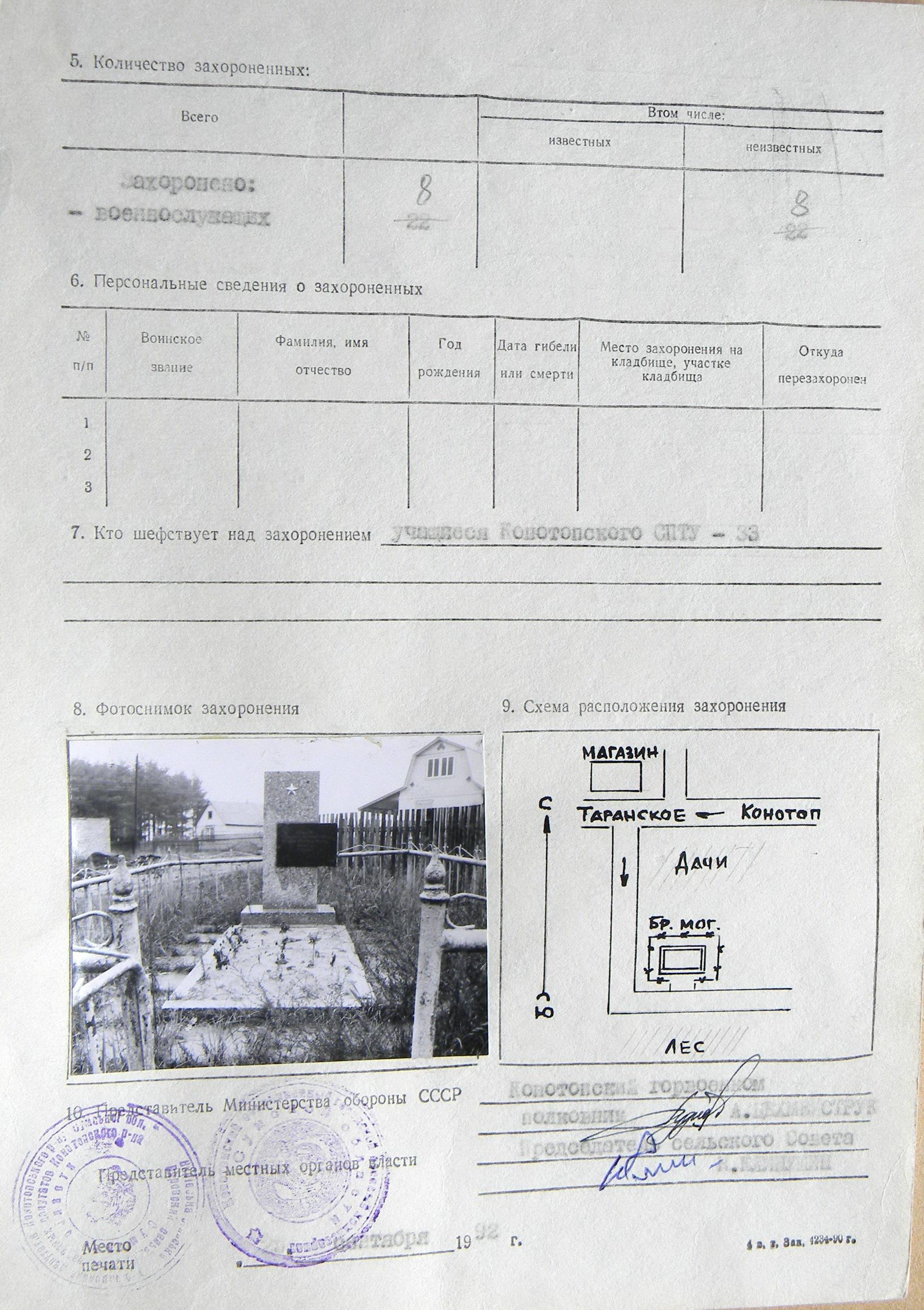 Братская могила в с. Таранское 