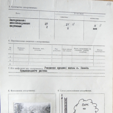 Братская могила в парке с. Камень 